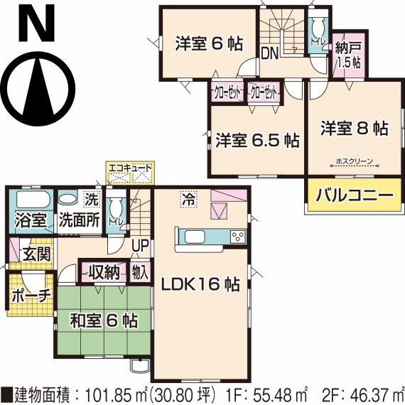 間取り図 1号棟・間取図