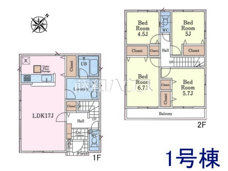 間取り図 1号棟 間取図 【東久留米市浅間町1丁目】