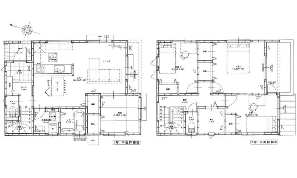 間取り図 3380万円、4LDK、土地面積155.63m2、建物面積101.02m2 JR岩国駅徒歩12分