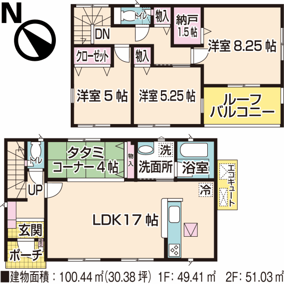 間取り図 1号棟・間取図