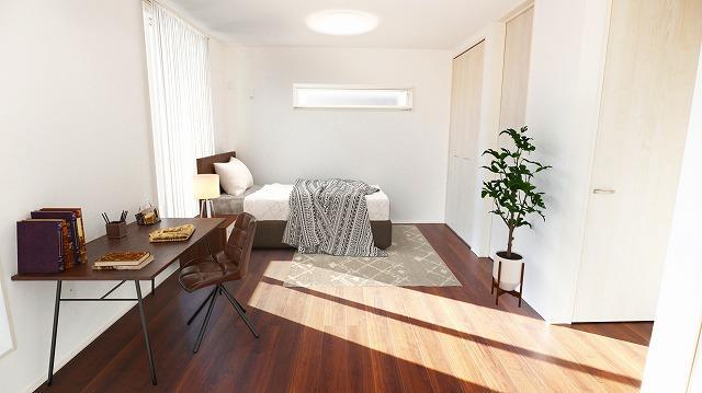 完成予想図(内観) 間仕切りも可能な広いお部屋は使い方が広がります!お仕事部屋としても大活躍!【施工例】