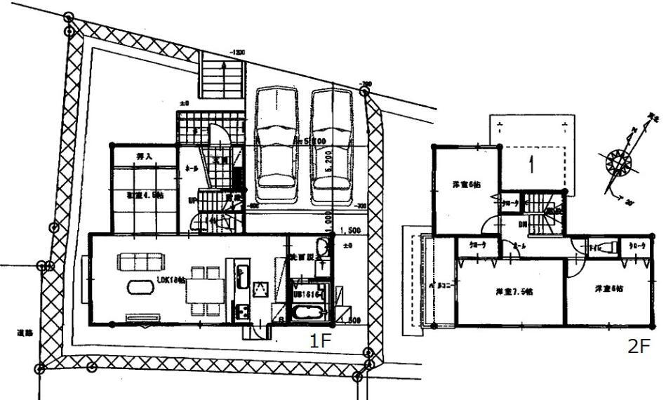 間取り図 2850万円、4LDK、土地面積168.44m2、建物面積101.02m2