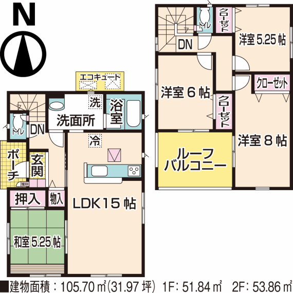 間取り図 8号棟・間取図