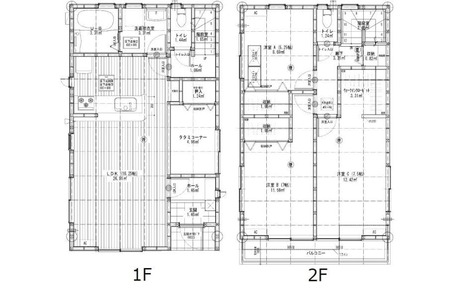 間取り図 3080万円、3LDK、土地面積105.69m2、建物面積95.22m2 楽々園電停徒歩10分