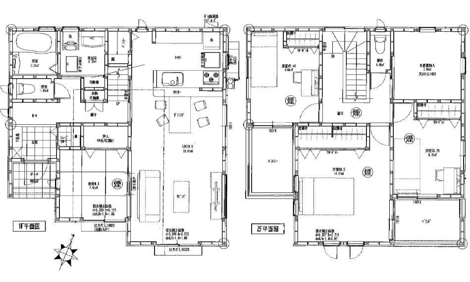 間取り図 5200万円、4LDK、土地面積150.14m2、建物面積105.16m2 草津電停徒歩3分