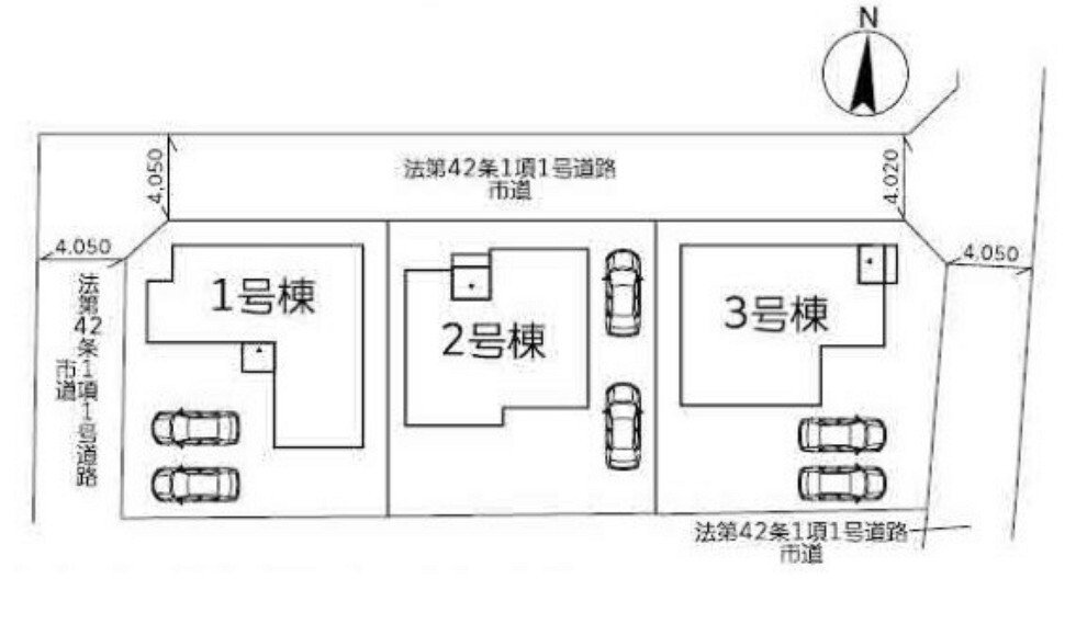 区画図 2台駐車可