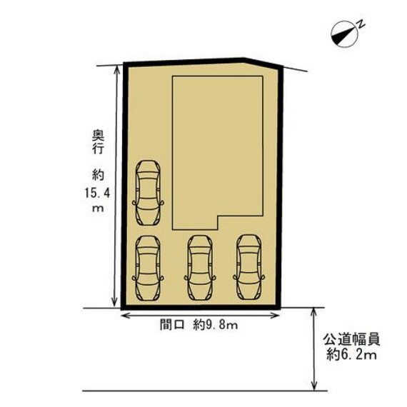 区画図 【リフォーム中】敷地図 公道約6m道路に約10m接しています。 前面道路幅もゆとりの6mと駐車が苦手な方も落ち着いて車を停めることができるので安心です。