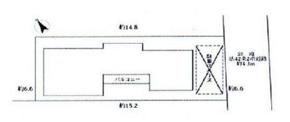 区画図 広めの前面道路で車の駐車も簡単にできます。
