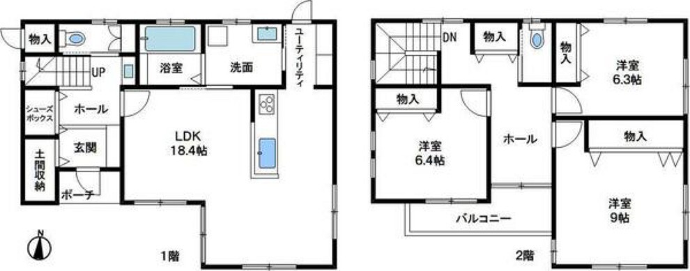 間取り図 パナソニック耐震工法「テクノストラクチャー工法」のオール電化住宅です。 メーターモジュール設計で廊下・階段幅もゆったりサイズ。