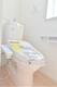 トイレ 〈1号棟写真〉 快適な温水洗浄便座仕様です。トイレは1階・2階ともにございますので、朝の混雑時にも安心してお使い頂けます。