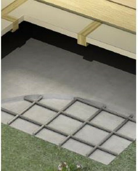 構造・工法・仕様 耐震性を発揮する鉄筋入りスラブ一体基礎を採用。地面から起訴上端までの高さを400mm以上確保し、床下からの湿気やシロアリから建物を守ります。3階建は300mmろなる場合があります