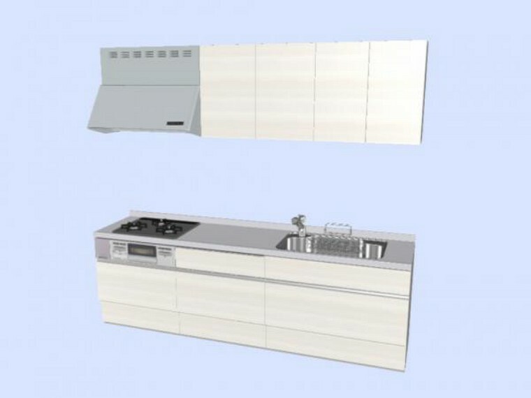 キッチン 【同仕様写真】キッチンはLIXIL製の新品に交換します。シンクはサビにくく熱に強いステンレス製です。水はねの音を抑える静音設計で、従来よりもさらに水音が静かになっています。