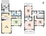 間取り図 4LDKとウォークインクローゼットでゆとりのある暮らしが実現。リビングは隣にある和室を合わせると22帖以上の開放感あふれる空間です。2階は洋室が3部屋。両面バルコニーです。