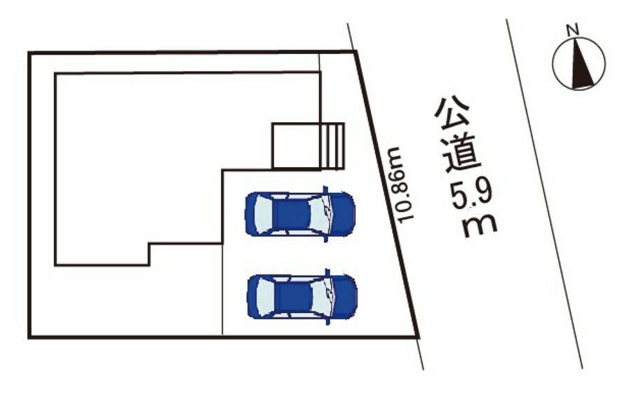 区画図 駐車場並列2台