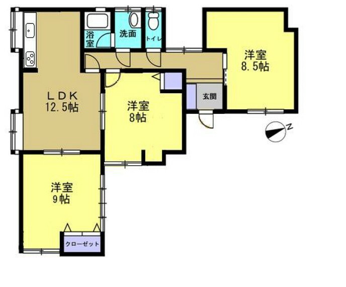 間取り図 【リフォーム中】3LDKの2～4人家族におススメの住宅です。和室3部屋を洋室に変更し、全部屋に収納スペースを新設する予定です。