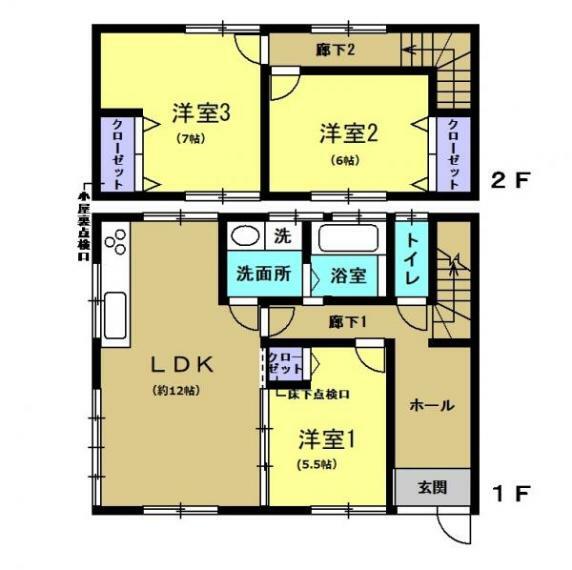 間取り図 【リフォーム後間取図】間取りは3LDKです。3～5人家族におすすめです。