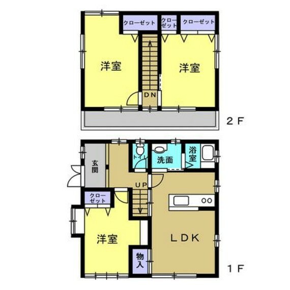 間取り図 【間取図】3LDKの住宅へリフォーム致しました。各居室に収納がある使い易い間取りへ生まれ変わりました。