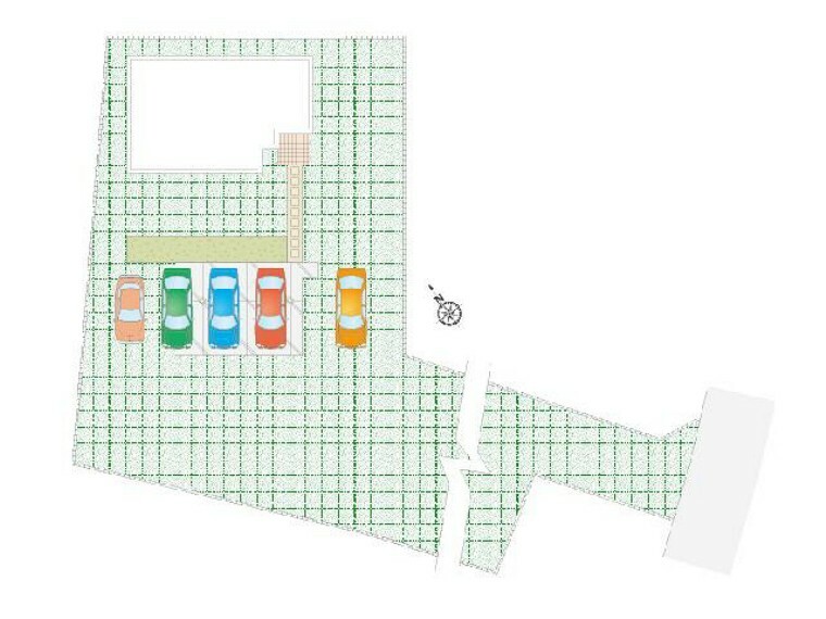 区画図 区画図・・・車は並列で5台駐車可能です。