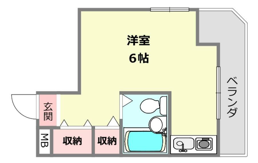 ダイドーメゾン武庫之荘6(1R) 4階の間取り