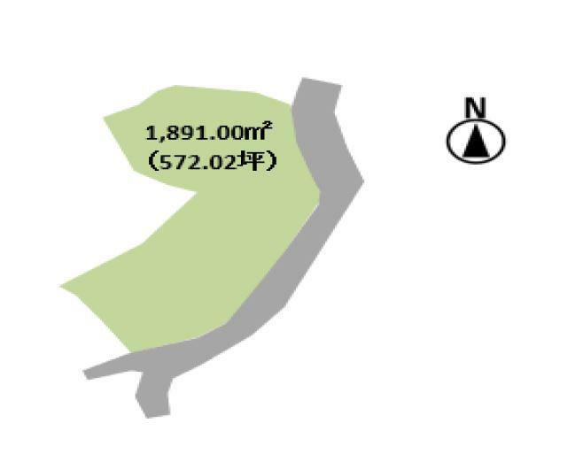 土地図面 土地面積:1891.00平米（572.02坪）