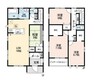 間取り図 LDKと和室を合わせると23帖の大空間となります。リビングスルー階段採用でご家族が顔を合わせる機会も増えますね＾＾