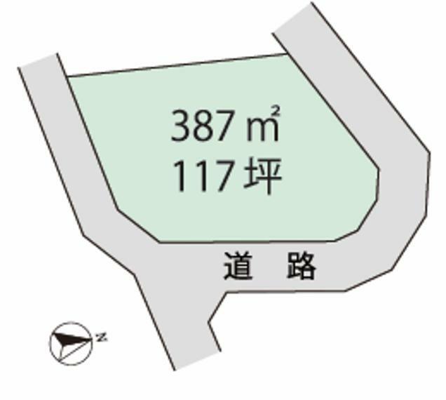 土地図面 ■387平米（117.06坪） ■98万円 ※当社社員による現地案内は行いません。