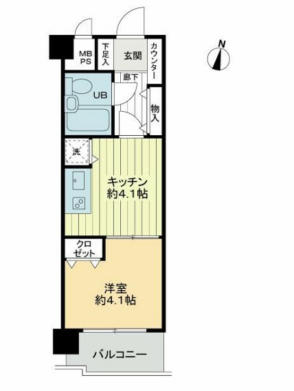 ライオンズマンション西新井第5(1K) 2階の間取り