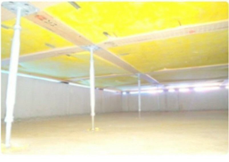 専用部・室内写真 サビやシロアリを寄せ付けない鋼製の床束を採用し、頑丈な構造を支えます。長期間の使用にも優れた素材です。柱や壁面など床から約1mの範囲には白アリに対する防蟻効果の高い薬剤を塗布し、防蟻処理を施しています
