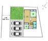 区画図 【敷地配置図】駐車場です。普通車を並列3台で駐車可能なように庭を一部撤去し、駐車場を拡張致します。