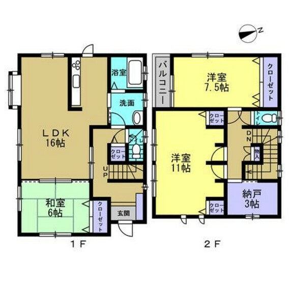 間取り図 【リフォーム済】3SLDKの3～5人家族におすすめの住宅です。間取り変更はせず、全部屋徹底的にクリーニングを行いました。各居室に収納スペースもあるので、部屋をすっきり見せることができますね。