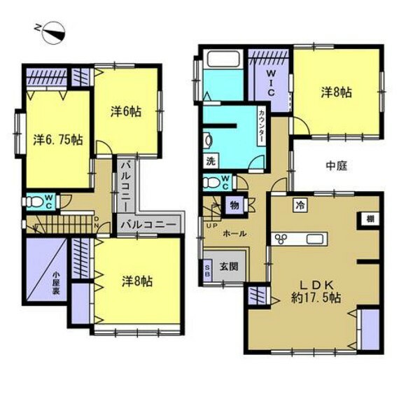 間取り図 【リフォーム後間取り図案】全部屋洋室の4LDKの住宅に生まれ変わります。