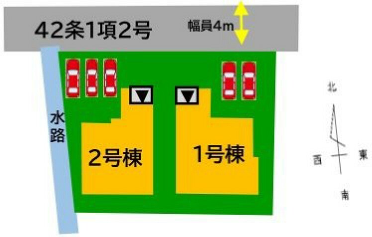 区画図 並列2台駐車可能