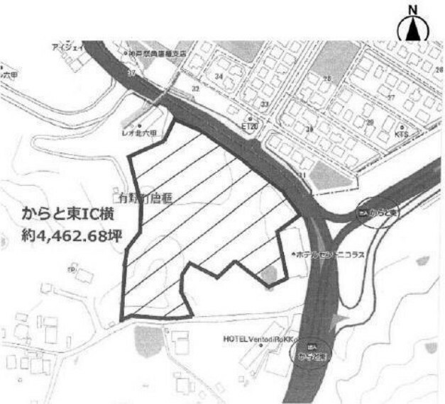 土地図面 神戸市北区有野町唐櫃　土地