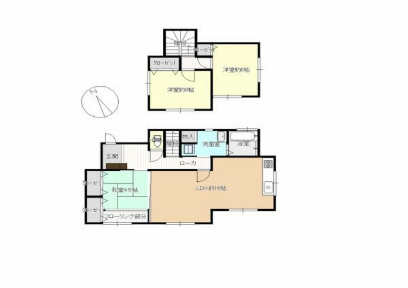 間取り図 【リフォーム中】 間取りは3LDKの2階建てです。 若い方でも住みやすいように、リフォームして洋室を増やします。 DKをLDKにリフォームするので、より家族が集まりやすい空間になります。
