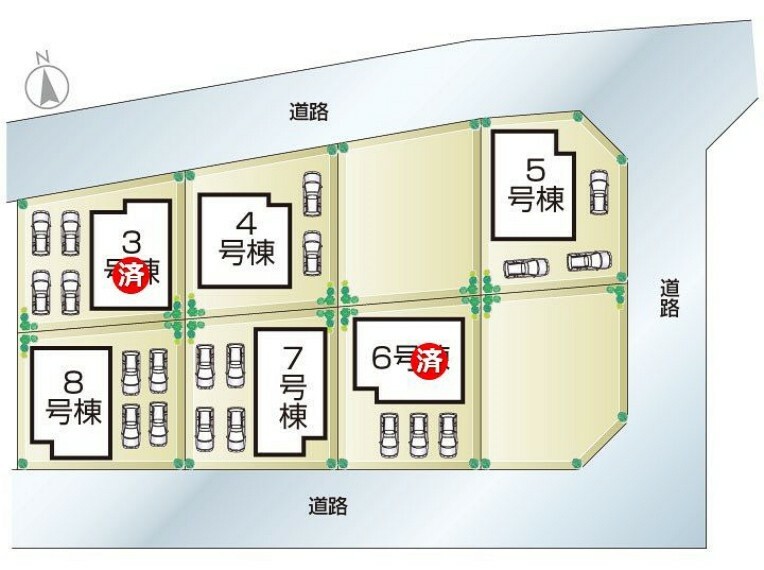 区画図 姫路市的形町的形第8・I期　全6邸　8号棟　区画図