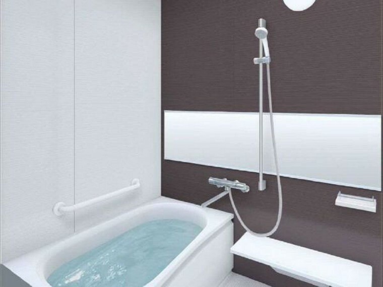 浴室 【同仕様写真】浴室はTOTO製の新品のユニットバスに交換します。足を伸ばせる1坪サイズの広々とした浴槽で、1日の疲れをゆっくり癒すことができますよ。