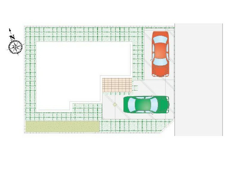 区画図 B号棟　区画図・・・駐車スペースは2台分確保しております！