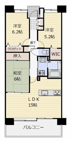 間取り図 会話が弾む対面式キッチン