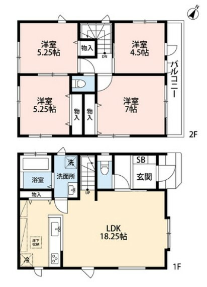 間取り図 対面式キッチンとリビング階段でご家族との距離がグッと近くなります＾＾キッチン横には収納付き。