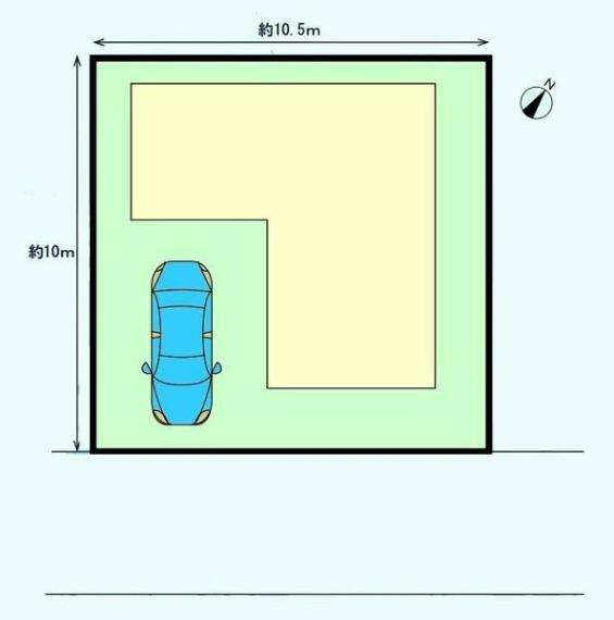 区画図 車通りの少ない閑静な住宅街に立地 ～小さいお子さんがいるご家庭でもご安心いただけます。 整形地。 建て替え用地としてもお考えいただけます。屋根付きカースペース。敷地約33坪