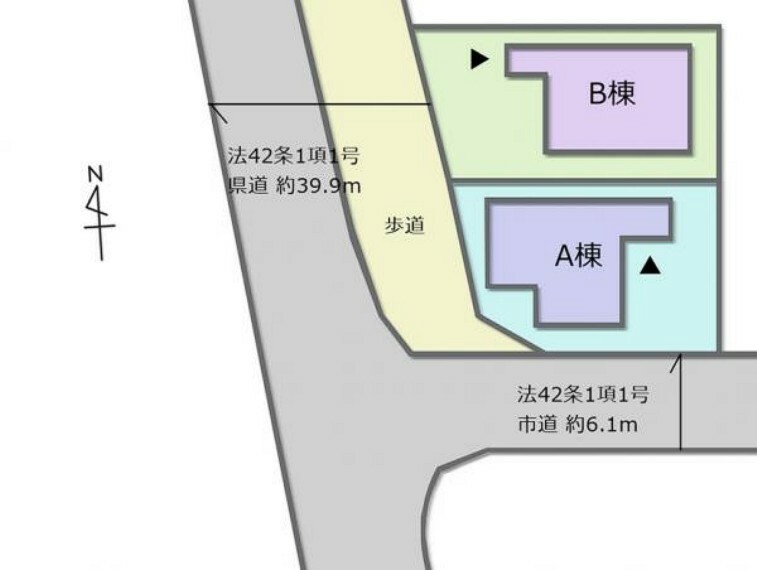 区画図 小学校、中学校まで徒歩圏内の立地！