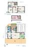 間取り図 6号地 ※掲載の間取り図面・設備仕様は開発段階のもので、設計・施工上の都合により変更する場合があります。 ※方位記号は若干誤差があります。正確な方位については設計図書でご確認ください。