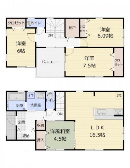 （間取）LDK＋和室で21帖の広々空間！納戸付きで収納にも困りません！
