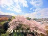 眺望 春の眺望・ベランダから桜を背景にしてお花見ができます