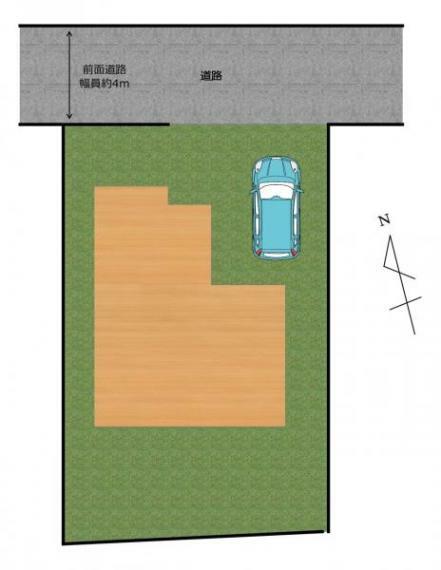 区画図 【区画図】駐車1台可能です。大きめのお車を止めても余裕があります。