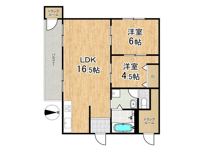 間取り図 【フルリノベーション済み/即日内覧、即入居可能】 ・最上階角住戸×南向きバルコニー！陽当たり、通風、眺望良好！ ・好アクセスの立地で通勤、通学ラクラク！ ・人気の五条小学校区！ ・エレベーター2基あり、快適に移動していただけます。 ・近隣医療機関、大型ストア等、生活施設充実しております！