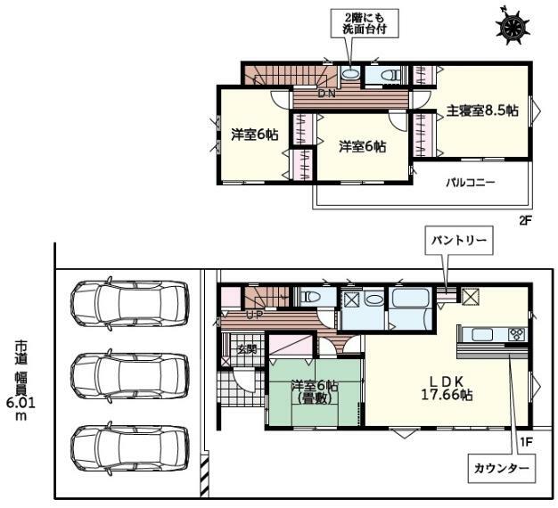 間取り図 全居室南西向きで日当たり良好です！