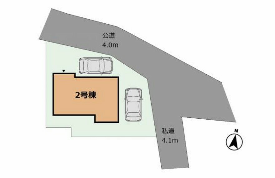 区画図 【配置図】全3棟7月完成予定！駐車2台可能！
