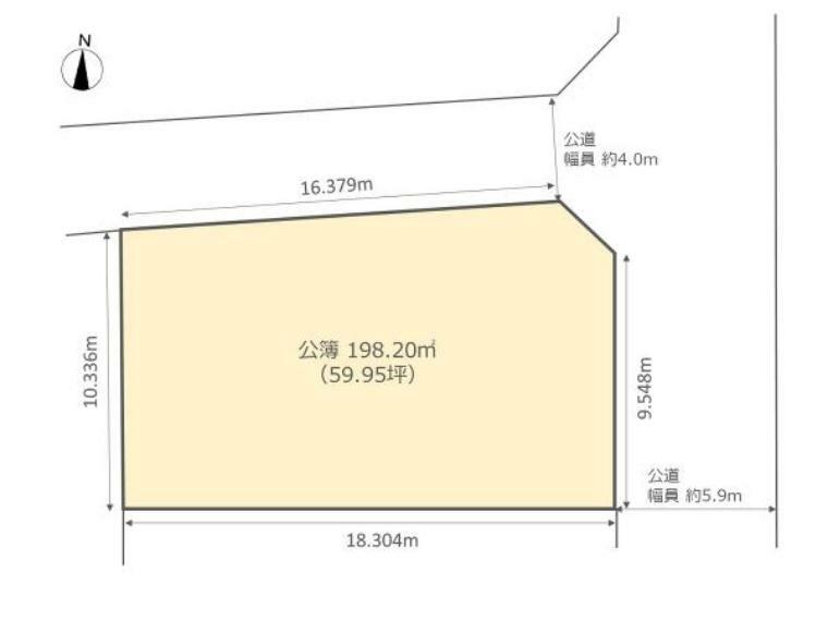 区画図 【区画図】二面道路なので開放感があり、日当たりの良い土地です