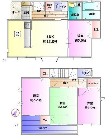 間取り図 全居室南向き！明るくゆったりとしたお住まいです！ コミュニケーションを豊かにするカウンターキッチンです。